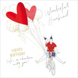 Woodmansterne Husband Heart Balloons Bike Ride Birthday Card - Old Railway Line Garden Centre