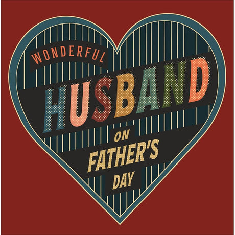 Woodmansterne Husband Simple Text Heart Father's Day Card - Old Railway Line Garden Centre
