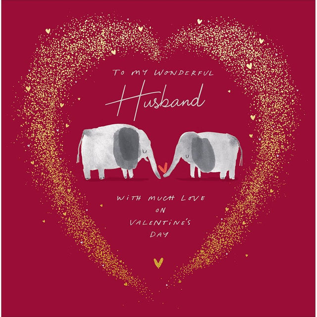 Woodmansterne Husband Two Elephants Valentines Card - Old Railway Line Garden Centre