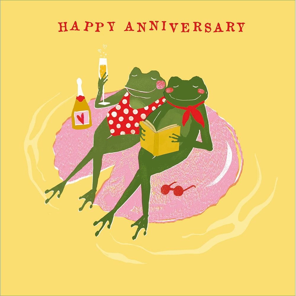 Woodmansterne In Love Frogs Anniversary Card - Old Railway Line Garden Centre