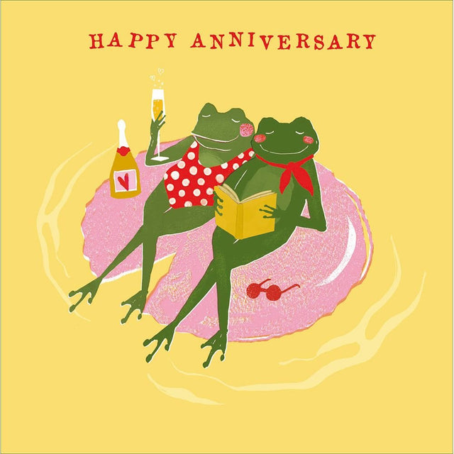 Woodmansterne In Love Frogs Anniversary Card - Old Railway Line Garden Centre