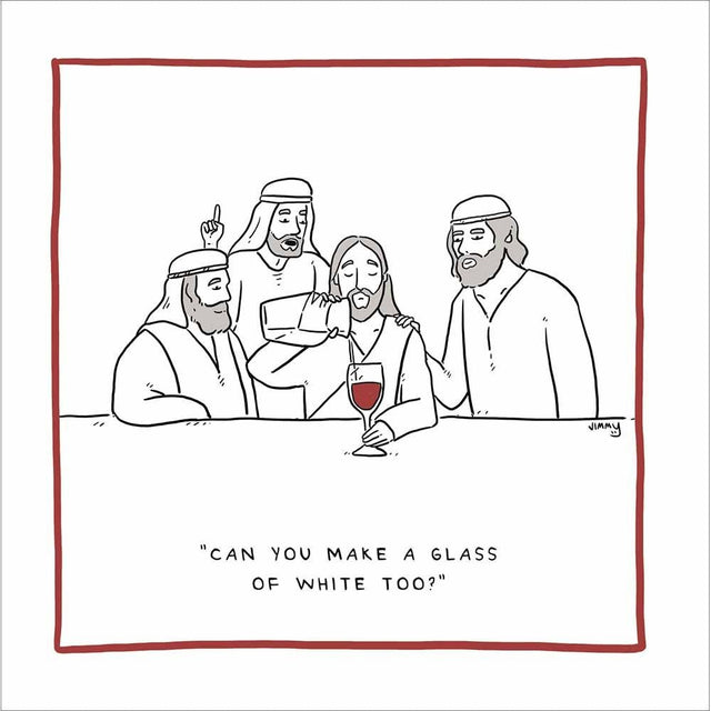 Woodmansterne Jesus White Wine? Funny Blank Card - Old Railway Line Garden Centre