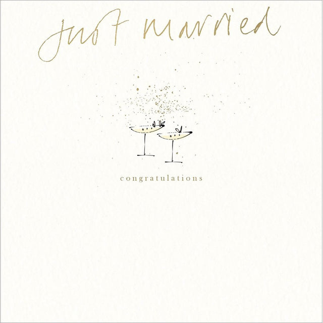 Woodmansterne Just Married Congratulations Fizz Wedding Card - Old Railway Line Garden Centre