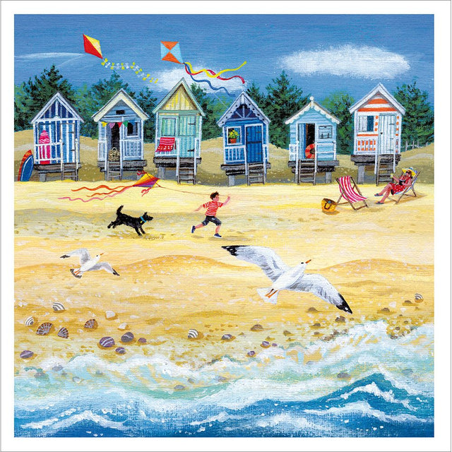 Woodmansterne Kite Flying Blank Card - Old Railway Line Garden Centre