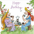Woodmansterne Ladies Time for Tea Birthday Card - Old Railway Line Garden Centre