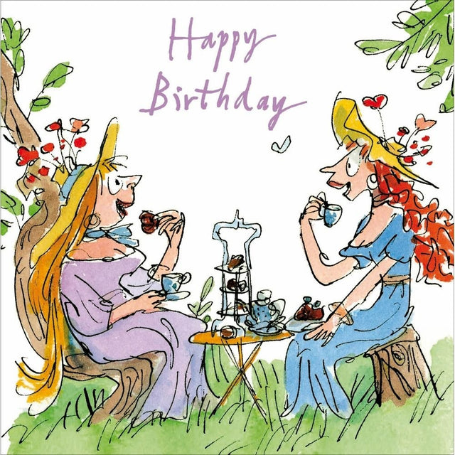 Woodmansterne Ladies Time for Tea Birthday Card - Old Railway Line Garden Centre