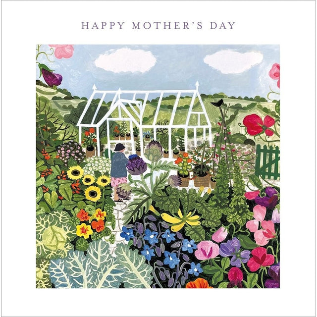 Woodmansterne Lady in Green House Mother's Day Card - Old Railway Line Garden Centre