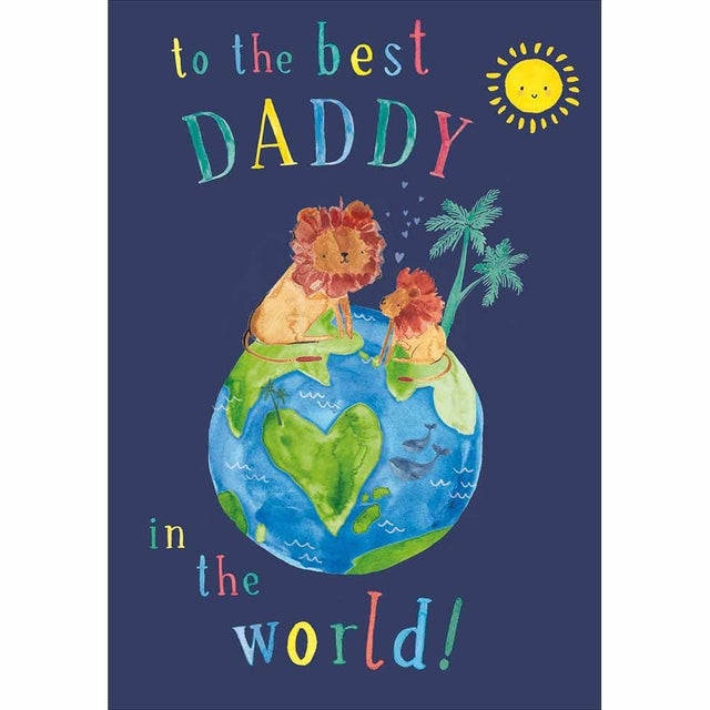 Woodmansterne Lions World's Best Daddy Card - Old Railway Line Garden Centre