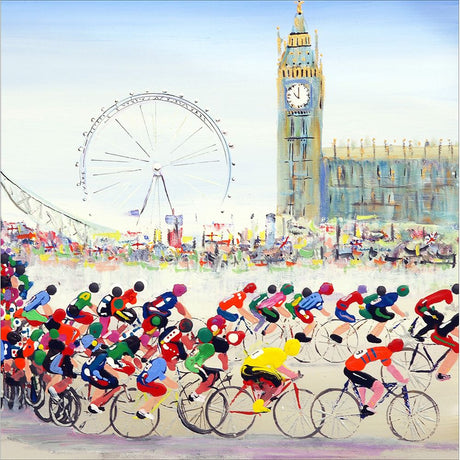 Woodmansterne London Cycle Race Blank Card - Old Railway Line Garden Centre