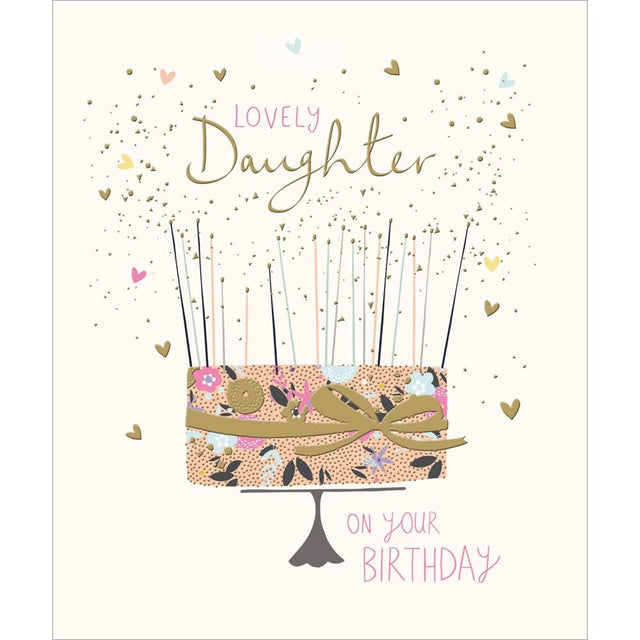 Woodmansterne Lovely Daughter Cake Birthday Card - Old Railway Line Garden Centre