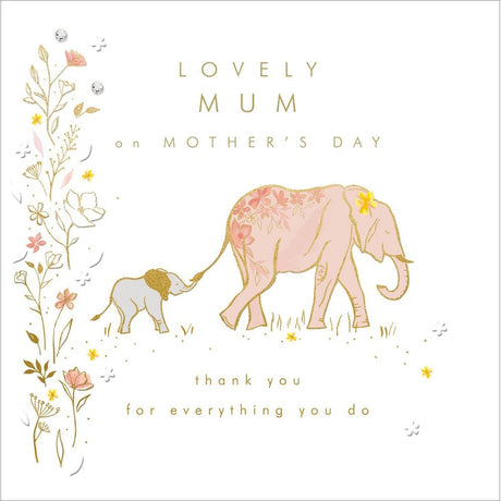 Woodmansterne Lovely Elephants Mother's Day Card - Old Railway Line Garden Centre