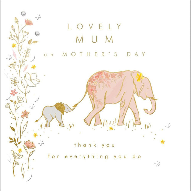 Woodmansterne Lovely Elephants Mother's Day Card - Old Railway Line Garden Centre