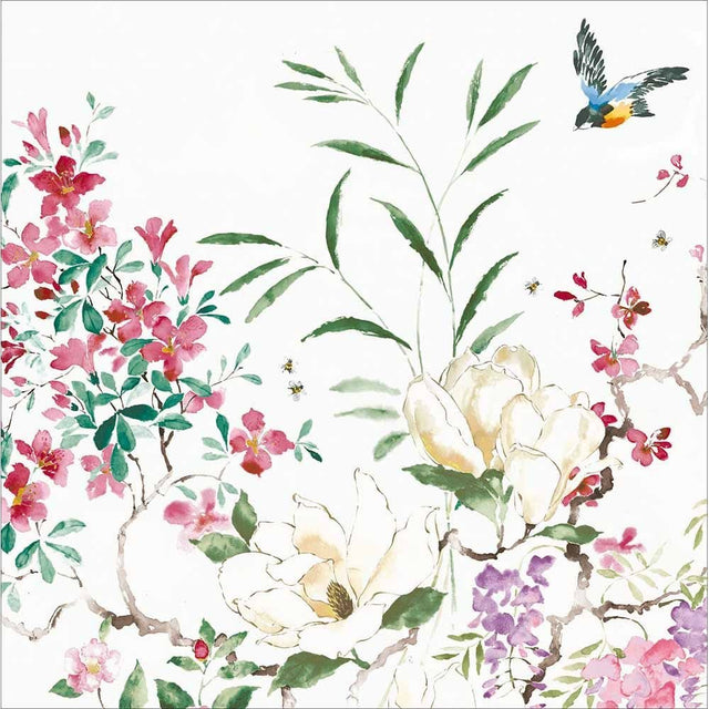 Woodmansterne Magnolia & Blossom Blank Card - Old Railway Line Garden Centre
