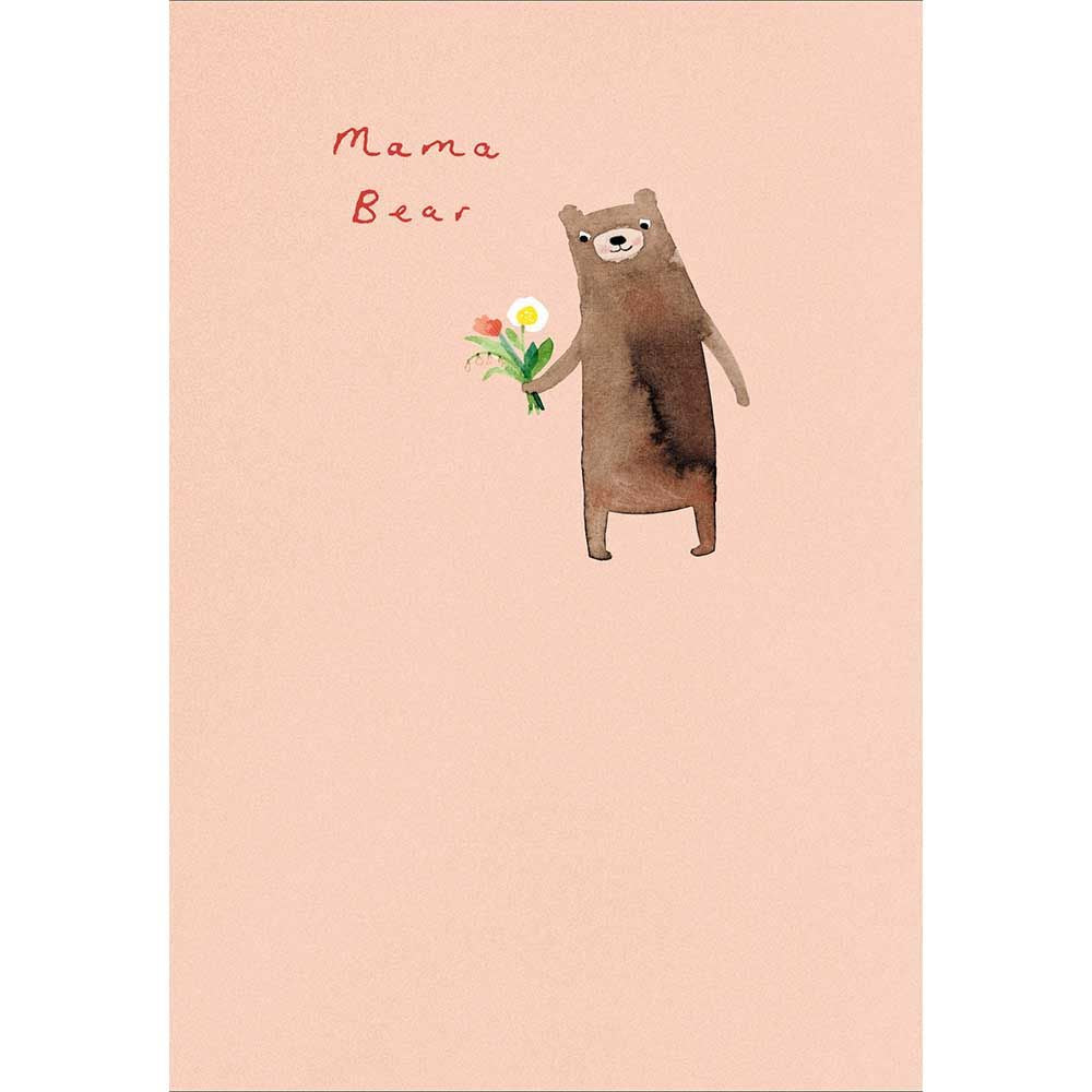 Woodmansterne Mama Bear with Flowers Card