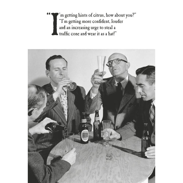 Woodmansterne Men Sitting Around Drinking Birthday Card - Old Railway Line Garden Centre
