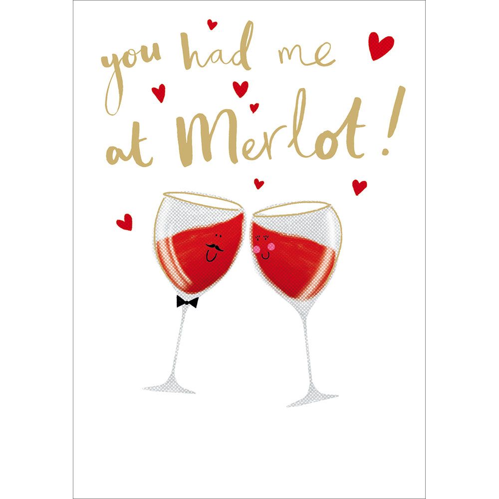 Woodmansterne Merlot Wine Glasses Valentine's Day Card