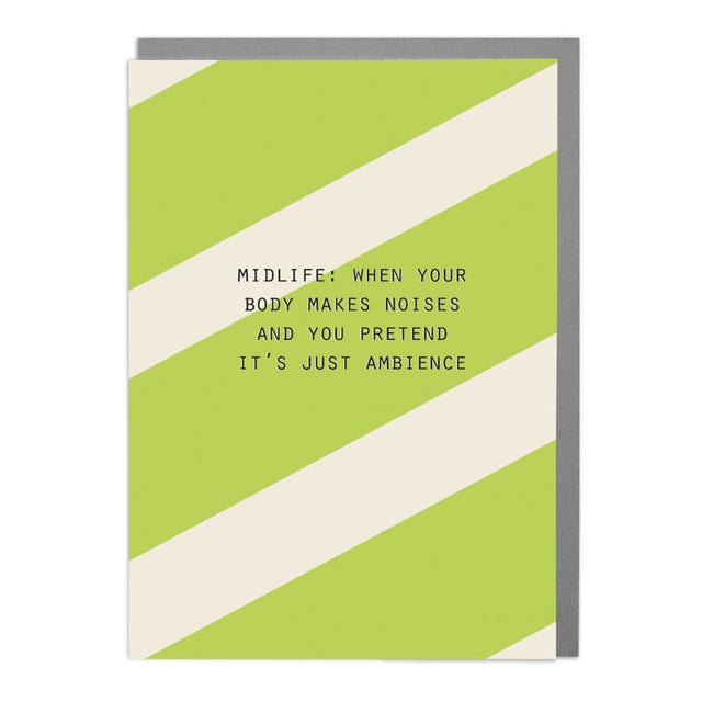 Woodmansterne Midlife Noises Humour Birthday Card - Old Railway Line Garden Centre