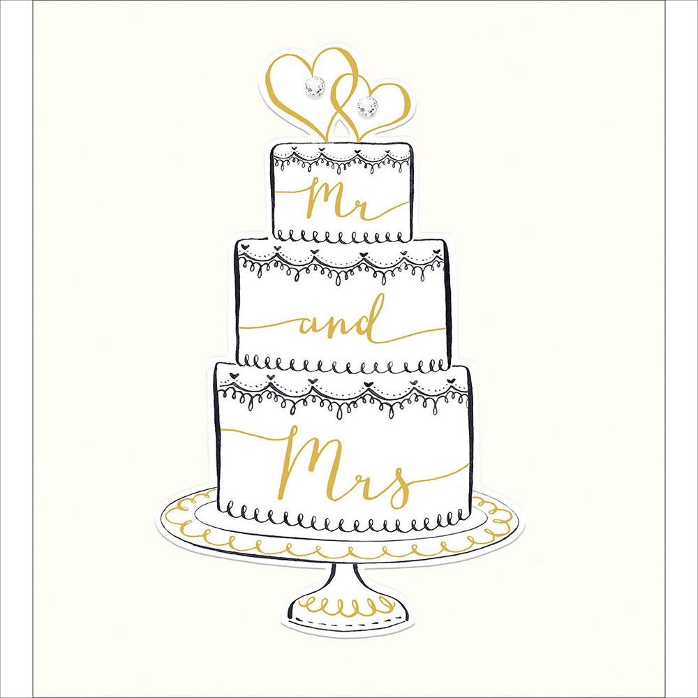 Woodmansterne Mr & Mrs Cut the Cake Wedding Card - Old Railway Line Garden Centre