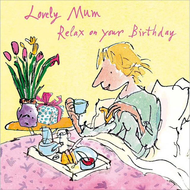 Woodmansterne Mum Breakfast in Bed Birthday Card - Old Railway Line Garden Centre