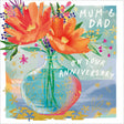 Woodmansterne Mum & Dad Colourful Flowers Anniversary Card - Old Railway Line Garden Centre
