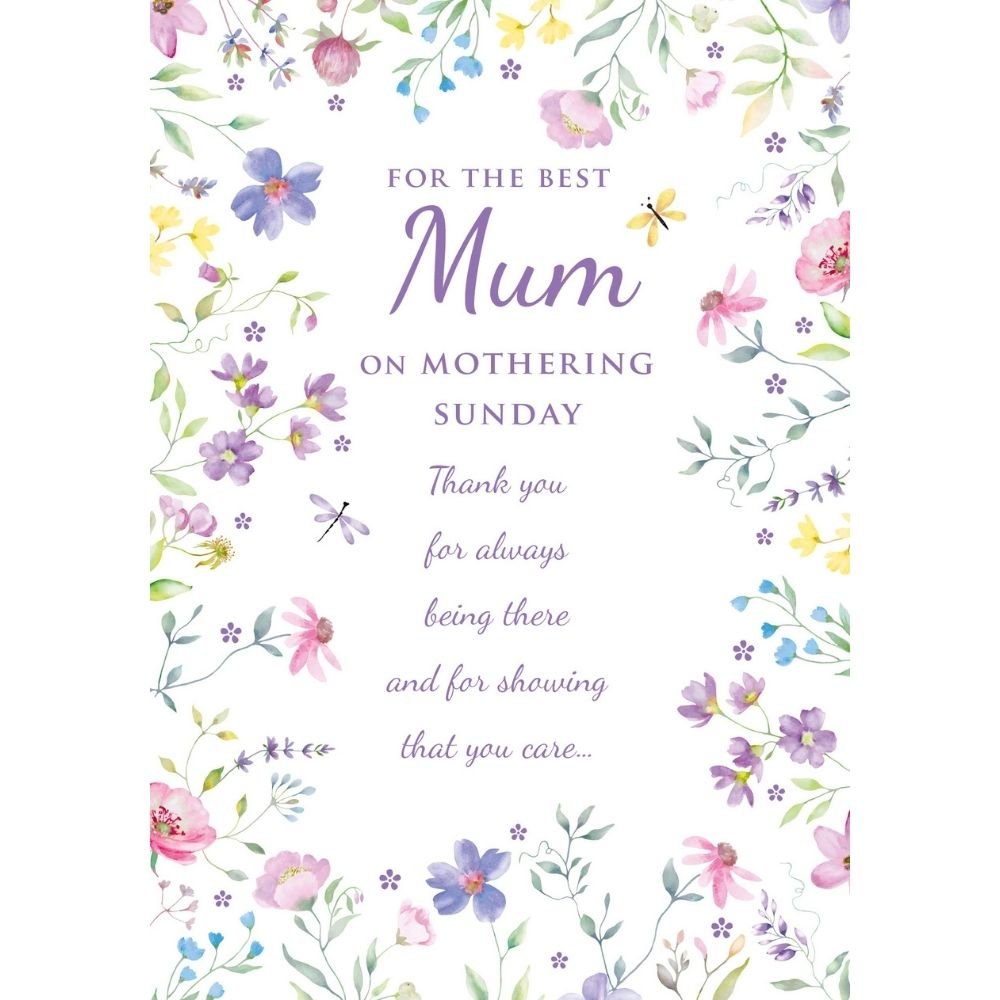 Woodmansterne Mum Floral Border Mother's Day Card - Old Railway Line Garden Centre