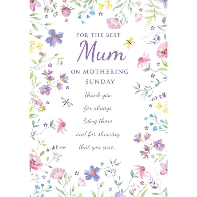 Woodmansterne Mum Floral Border Mother's Day Card - Old Railway Line Garden Centre