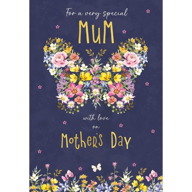 Woodmansterne Mum Floral Butterfly Mother's Day Card - Old Railway Line Garden Centre