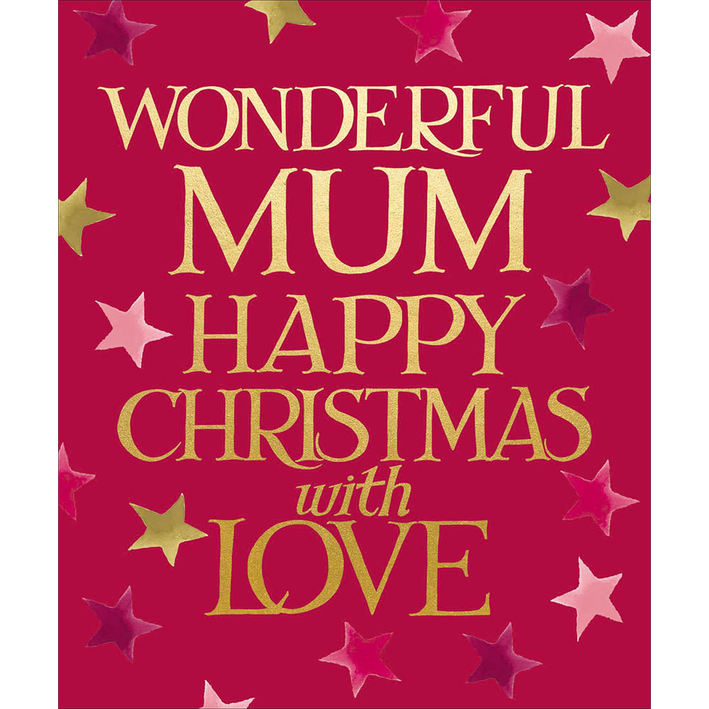 Woodmansterne Mum - Gold Text with Colourful Stars