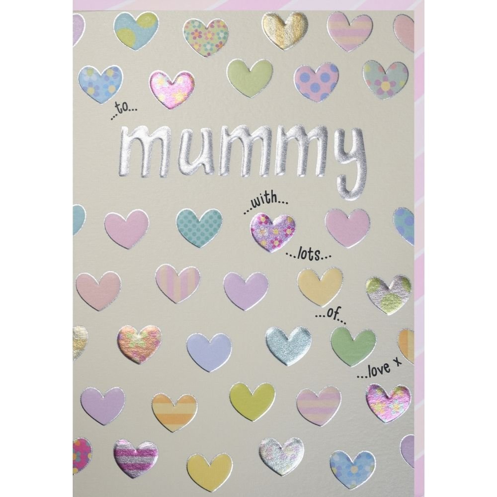 Woodmansterne Mummy Pastel Hearts Mother's Day Card - Old Railway Line Garden Centre