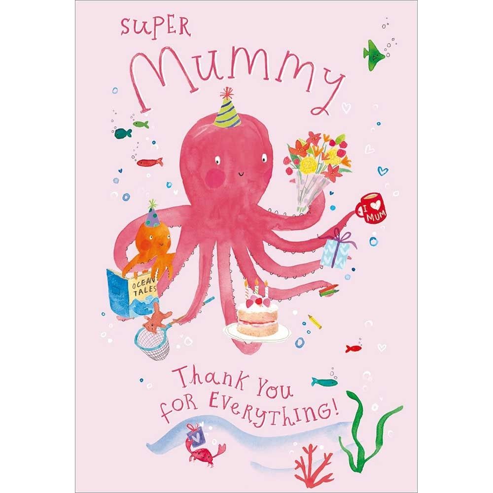 Woodmansterne Mummy Super Octopus Thank You Card