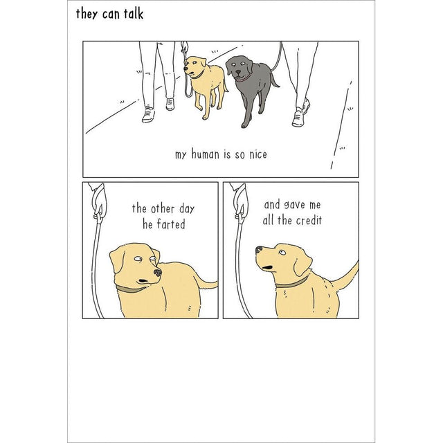 Woodmansterne My Human Dog Funny Blank Card - Old Railway Line Garden Centre