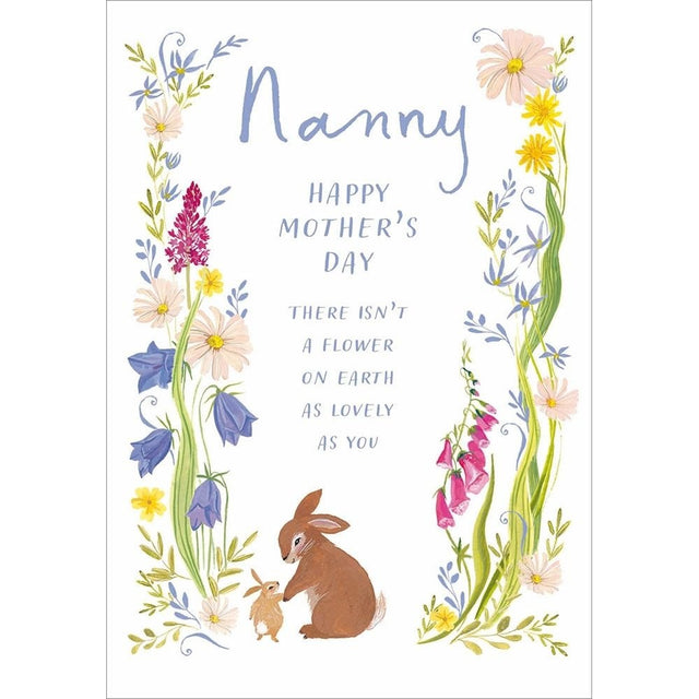 Woodmansterne Nanny Baby Rabbit Wreath Mother's Day Card - Old Railway Line Garden Centre