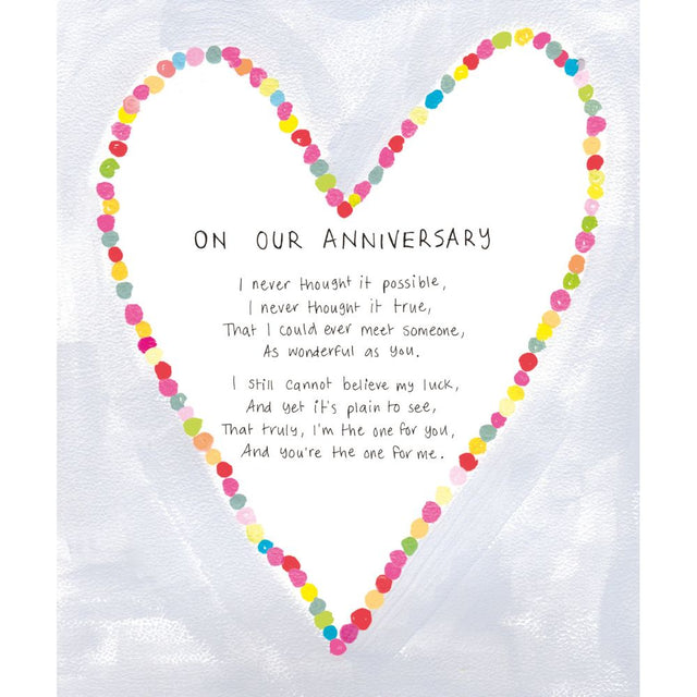 Woodmansterne Neon Dot Heart Poem Anniversary Card - Old Railway Line Garden Centre