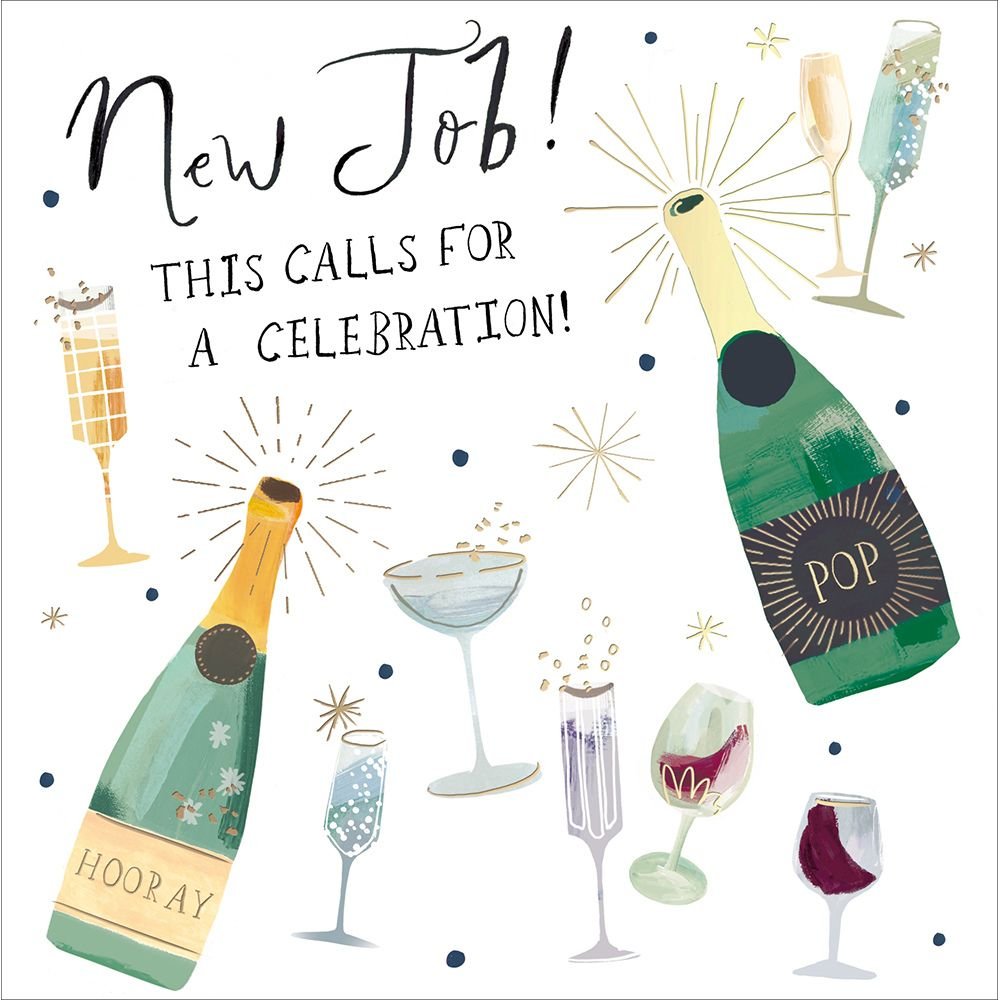 Woodmansterne New Job Champagne Celebrations Card - Old Railway Line Garden Centre