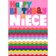 Woodmansterne Niece Colourful Wave Birthday Card - Old Railway Line Garden Centre