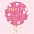 Woodmansterne Niece Pink Balloon Birthday Card - Old Railway Line Garden Centre