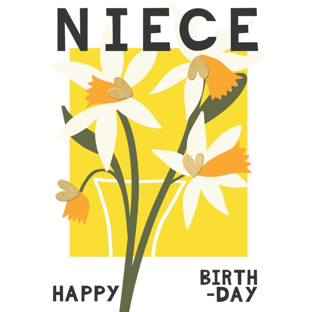 Woodmansterne Niece Yellow Daffodil Birthday Card - Old Railway Line Garden Centre