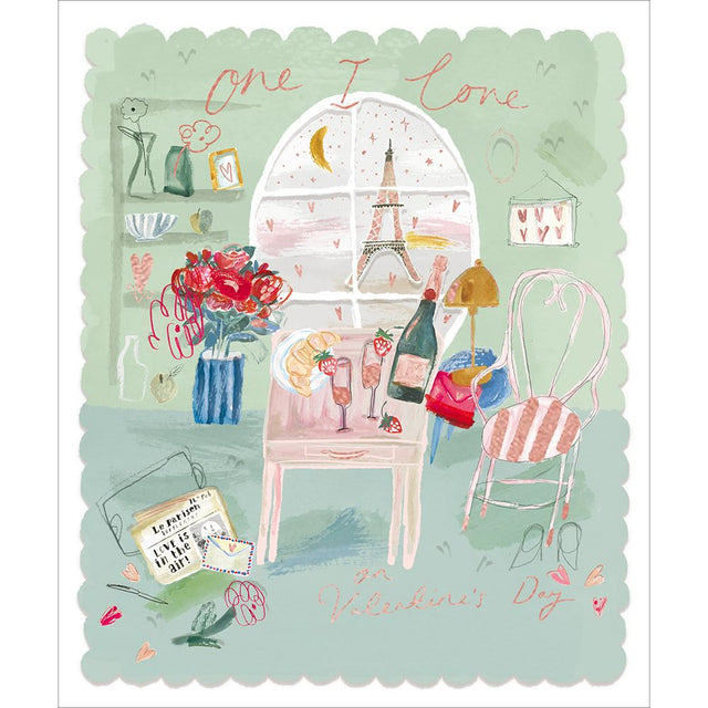 Woodmansterne One I Love Eiffel Tower Valentine's Day Card - Old Railway Line Garden Centre