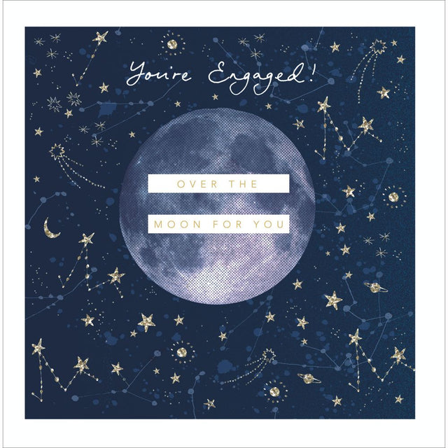 Woodmansterne Over the Moon Engagement Card - Old Railway Line Garden Centre