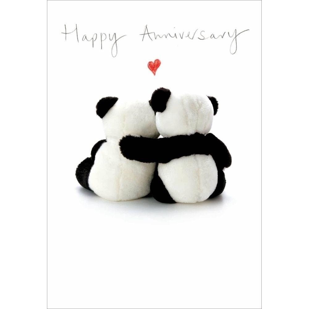 Woodmansterne Panda Cuddles Anniversary Card - Old Railway Line Garden Centre