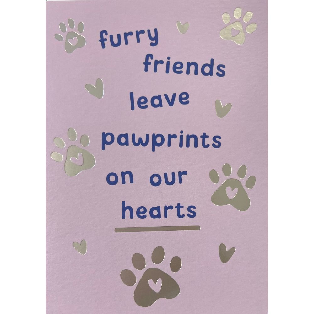 Woodmansterne Pawprints on our Hearts Sympathy Card - Old Railway Line Garden Centre
