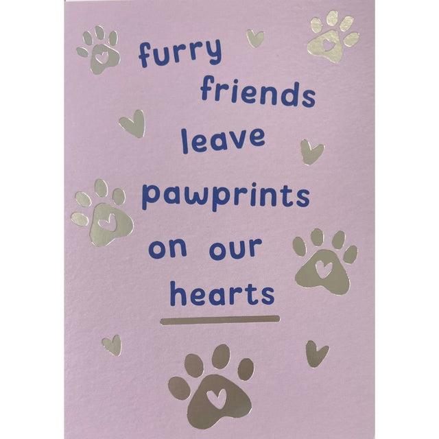 Woodmansterne Pawprints on our Hearts Sympathy Card - Old Railway Line Garden Centre