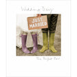 Woodmansterne Perfect Pair Wellies Just Married Wedding Card - Old Railway Line Garden Centre