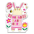 Woodmansterne Pink Rabbit New Baby Girl Card - Old Railway Line Garden Centre
