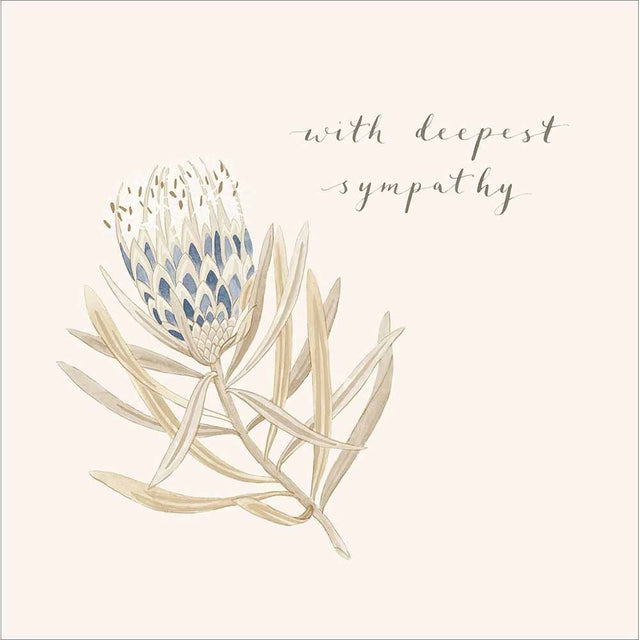 Woodmansterne Protea Flower With Sympathy Card - Old Railway Line Garden Centre