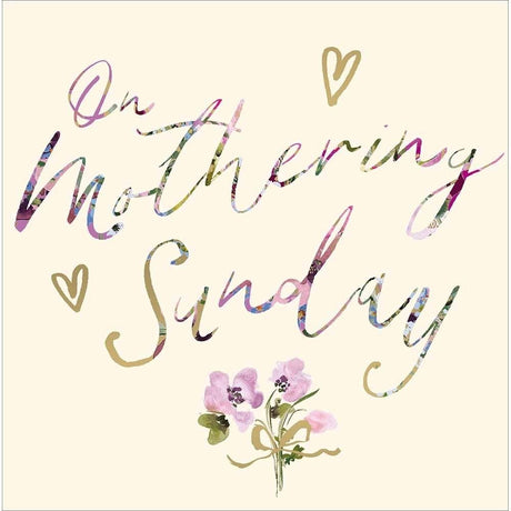 Woodmansterne Purple Flower & Text Mother's Day Card - Old Railway Line Garden Centre