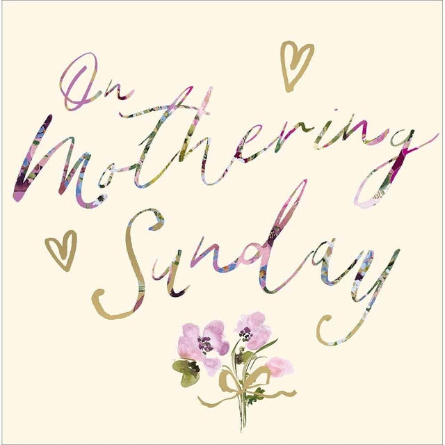 Woodmansterne Purple Flower & Text Mother's Day Card - Old Railway Line Garden Centre