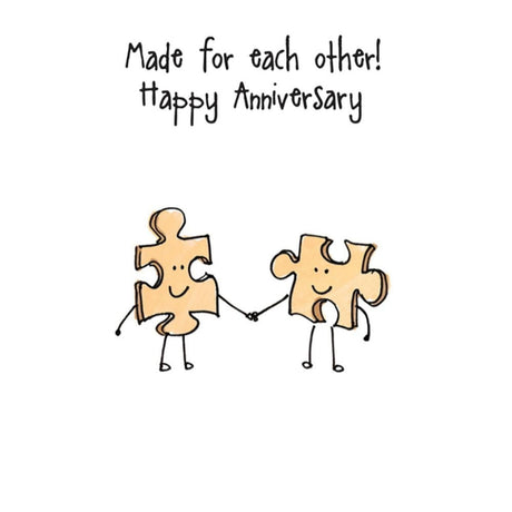 Woodmansterne Puzzle Made for Each Other Anniversary Card - Old Railway Line Garden Centre