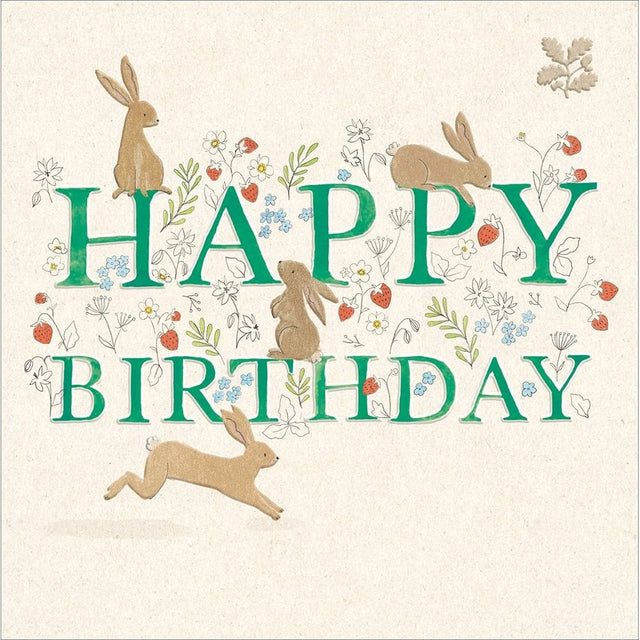 Woodmansterne Rabbits in the Meadow Birthday Card - Old Railway Line Garden Centre