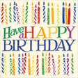 Woodmansterne Rainbow Candles Happy Birthday Card - Old Railway Line Garden Centre